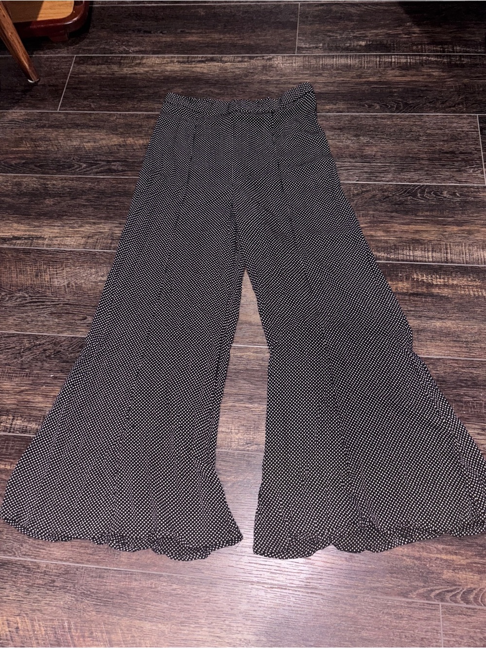 Rue21 Black and White Wide-Leg Polka Dot Pants